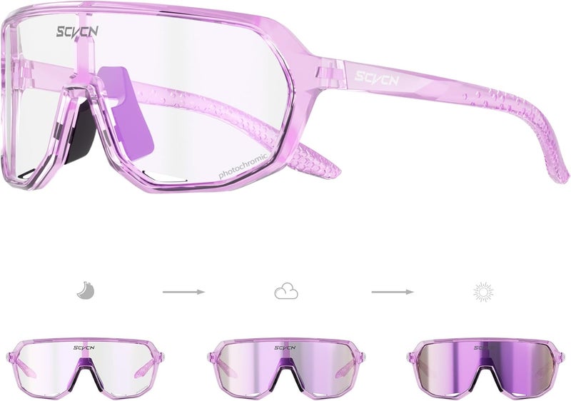 SCVCN Photochromic Cycling Glasses Men Women Clear Sports Sunglasses UV400 Protection for Cycling Running mtb DZ-S63 - Image 1